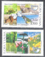783. Butterflies - Frogs- Parrots - Wolves - UPAEP - Flowers - Chile Yv 1662-63 - MNH - 1,75 - Butterflies