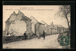 CPA Oyes, Groupe De Maisons Bombardées Par Les Allemands  - Other & Unclassified