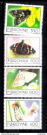 783  Butterflies - Papillons - Feroe Yv 246-49 MNH - 2,25 - Butterflies