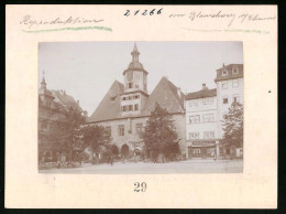 Fotografie Brück & Sohn Meissen, Ansicht Jena, Marktplatz Mit Brmer Cigarren-Haus, Rathaus Mit Ratskeller, Restaurant  - Orte