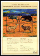 Lesotho 2000 MNH SS, Red Lechwe, Eland, Wildebeest, Hyrax, Rare Species Animals - Andere & Zonder Classificatie