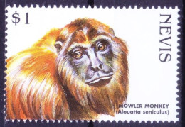 Nevis 1998 MNH, Howler Monkey, Nest-building Monkeys, Wild Animals - Monkeys