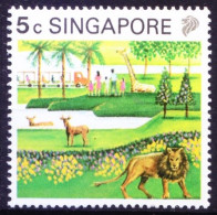 Singapore 1990 MNH, Zoological Gardens, Giraffes, Lions, Zoos, Animals - Giraffen