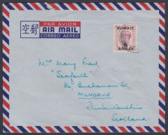 Bahrain 1949? Used Airmail Cover To England, King George VI Overprint Stamp - Bahreïn (1965-...)