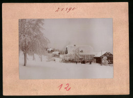 Fotografie Brück & Sohn Meissen, Ansicht Oberbärenburg I. Erzg., Blick Auf Fritsches Gasthof Im Tiefsten Winter  - Lieux