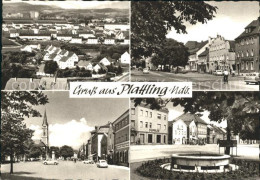 72131659 Plattling Isar Bayern Marktplatz Brunnen Gesamtansicht Plattling - Plattling