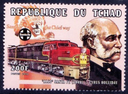 Chad 1998 MNH, Train, Railways, Cyrus K. Holiday, Railroad Executive - Treinen