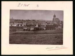 Fotografie Brück & Sohn Meissen, Ansicht Marienberg I. Sa., Blick Auf Die Stadt Mit Bahnhof Und Gäterwagons  - Plaatsen