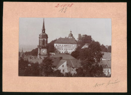 Fotografie Brück & Sohn Meissen, Ansicht Frauenstein I. Erzg., Blick Auf Das Schloss Und Die Ruine  - Other & Unclassified