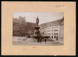 Fotografie Brück & Sohn Meissen, Ansicht Freiberg / Sachsen, Obermarkt Mit Elephanten-Apotheke & Denkmal Otto Der Rei  - Orte