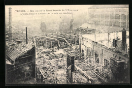 CPA Troyes, Une Vue Sur Le Grand Incendie 1914, L`Usine Doué Et Lamotte, La Salle Des Machines, Brand  - Troyes