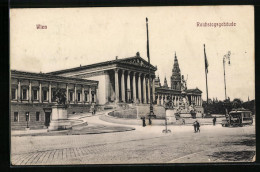 AK Wien, Reichstagsgebäude Mit Strassenbahn  - Tram