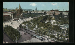 AK Wien I., Franzensring Aus Der Vogelschau, Strassenbahn  - Tram