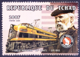 Chad 1990 MNH, Jim Hill, Canadian-American Railroad Executive - - Trenes