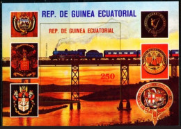 Equatorial Guinea 1975 MNH Imperf, World Train, Shinkansen Bridge, Railways - - Treinen