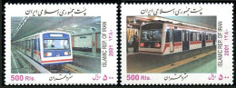 Iran 2001 MNH 2v, Tehran Metro, Train, Railways - Treinen