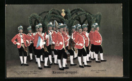 Künstler-AK München, Schäfflertanz 1907 - Kronengruppe  - Dance