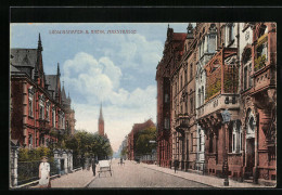 AK Ludwigshafen A. Rhein, Maxstrasse Mit Passanten Und Blick Auf Kirchturm  - Ludwigshafen