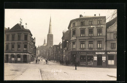 Foto-AK Lübeck, Engelsgrube Mit St. Jacobi /Ecke An Der Untertrave, Kreditbank  - Luebeck