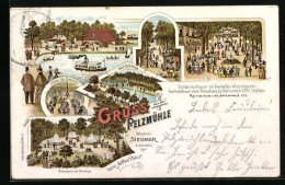 Lithographie Siegmar B. Chemnitz, Gasthaus Pelzmühle, Garten, Inneres Der Konditorei  - Chemnitz