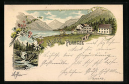 Lithographie Plansee, Totalansicht Mit Bergpanorama  - Andere & Zonder Classificatie