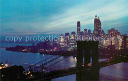 72891665 New_York_City Nightfall In Lower Manhattan With Brooklyn Bridge - Other & Unclassified