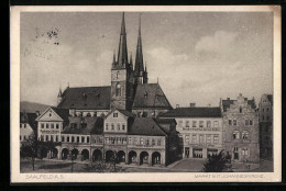 AK Saalfeld A. S., Markt Mit Johanneskirche  - Saalfeld