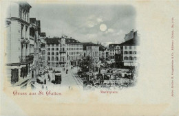 13959513 St_Gallen_SG Marktplatz Im Mondschein - Sonstige & Ohne Zuordnung