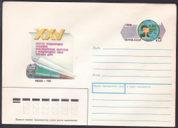 Russia Postal Stationary S1966 25th  Moscow International Railway Conference, Locomotive - Treinen