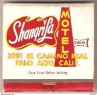SHANGRI LA MOTEL , Palo Alto,  California, USA - Old Matchbox - Vintage Matches - - Scatole Di Fiammiferi