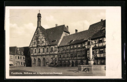 AK Forchheim, Rathaus Mit Kriegerbrunnen-Denkmal  - Forchheim