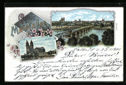 Lithographie Magdeburg, Ortsansicht Mit Fluss Und Brücke, Dom  - Maagdenburg