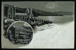 Mondschein-Lithographie Maria Laach, Laacher See, Hotel & Abtei  - Otros & Sin Clasificación