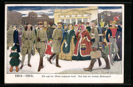 Künstler-AK Ernst Heilemann: Soldaten In Uniform Auf Der Strasse, 1814-1914  - Autres & Non Classés