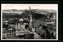 AK Zwickau I. Sa., Blick Auf Markt Und Brückenberg  - Zwickau