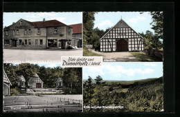 AK Dünnerholz /Westf., Gaststätte U. Geschäftshaus Bührmann, Museum, Theater, Blick Auf Das Wiehengebirge  - Theater