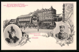 AK Elberfeld, Schwebebahnhof Döppersberg, Kaiser Wilhelm II., Kaiserin Augusta Viktoria  - Sonstige & Ohne Zuordnung