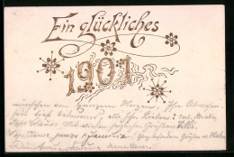 AK Jahreszahl 1901 Mit Blumen  - Other & Unclassified