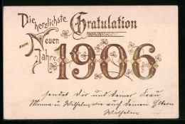 AK Jahreszahl 1906, Gratulation  - Other & Unclassified