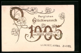AK Jahreszahl 1905 Mit Hufeisen Und Kleeblättern  - Other & Unclassified