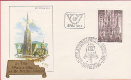 Ö 1977 - Mi: 1544 (54) , FDC - 25. Jahrestag Der Wiedereröffnung Des Stephansdomes , SST 1150 Wien - FDC