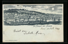 Mondschein-Lithographie La Chaux-de-Fonds, Teilansicht  - La Chaux-de-Fonds