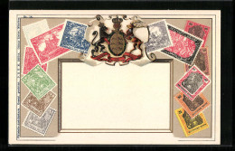 Präge-AK Briefmarken Und Wappen Deutsches Reich, Krone  - Timbres (représentations)