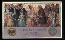 Künstler-AK Nürnberg, 8. Deutsches Sängerbundesfest 1912, Älterer Mann Und Jungen Mit Lauten  - Other & Unclassified