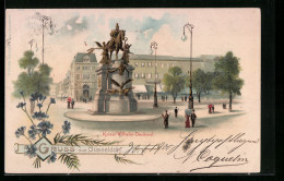 Lithographie Düsseldorf, Kaiser Wilhelm-Denkmal  - Duesseldorf