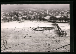 AK Nonnenhorn /Bodensee, Schäfflertanz Auf Dem Zugefrorenen Bodensee Aus Der Vogelschau, 1963  - Inondations