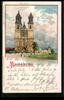 Lithographie Magdeburg, Blick Auf Den Dom  - Magdeburg