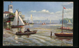 Künstler-AK Raphael Tuck & Sons Nr. 609 B: Hamburg, Ruderpartie Auf Der Aussenalster  - Tuck, Raphael