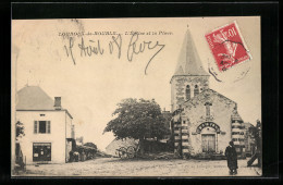 CPA Louroux-de-Bouble, L`Eglise Et La Place  - Other & Unclassified