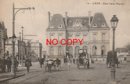 14 CAEN. Attelages Devant La Gare Saint-Martin 1918 - Caen